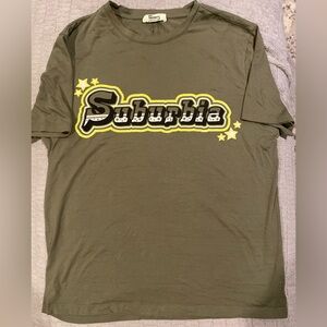 Cecany Suburbia Olive Green Men's T-Shirt Size Large